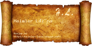Heimler Léna névjegykártya